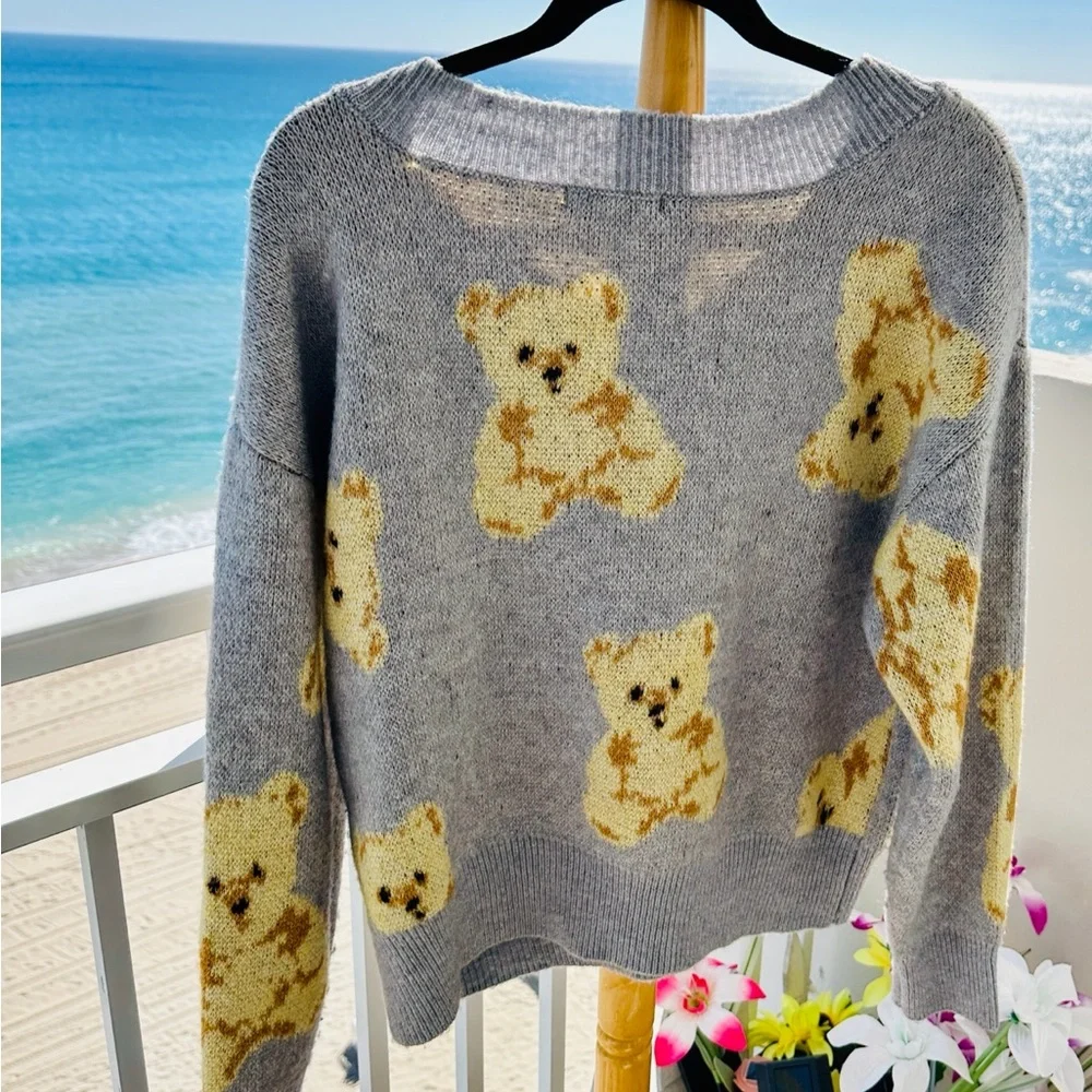 Gray Teddy Bear Sweater - Picture 6 of 9